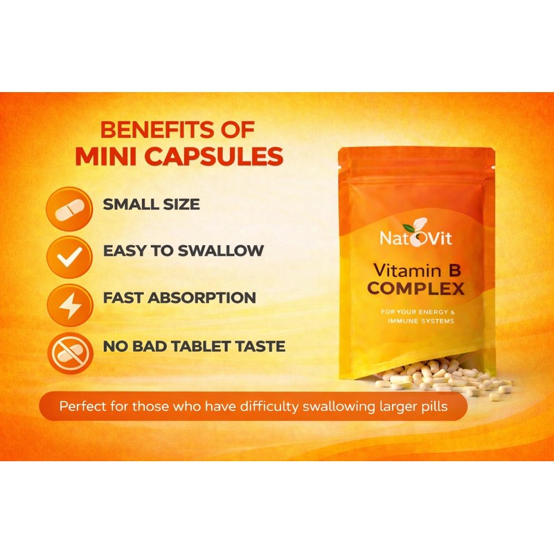 Vitamin B-Complex 120 Capsules |Optimal Mix of All 8 Essential