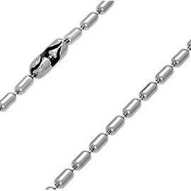 Katy Craig Ball Necklace Chain Oblong Shape Stainless Steel 20" lenght