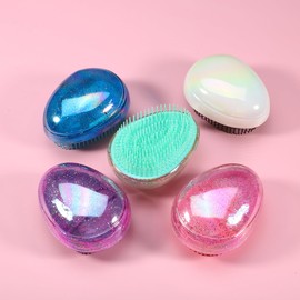 VOCOSTE Travel Portable Hair Brush Egg Shaped Massage Hair Brush Purple