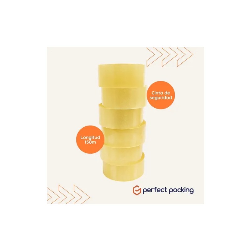 Pack36 Cintas Adhesivas Transparentes De Empaque 48mm X 150m