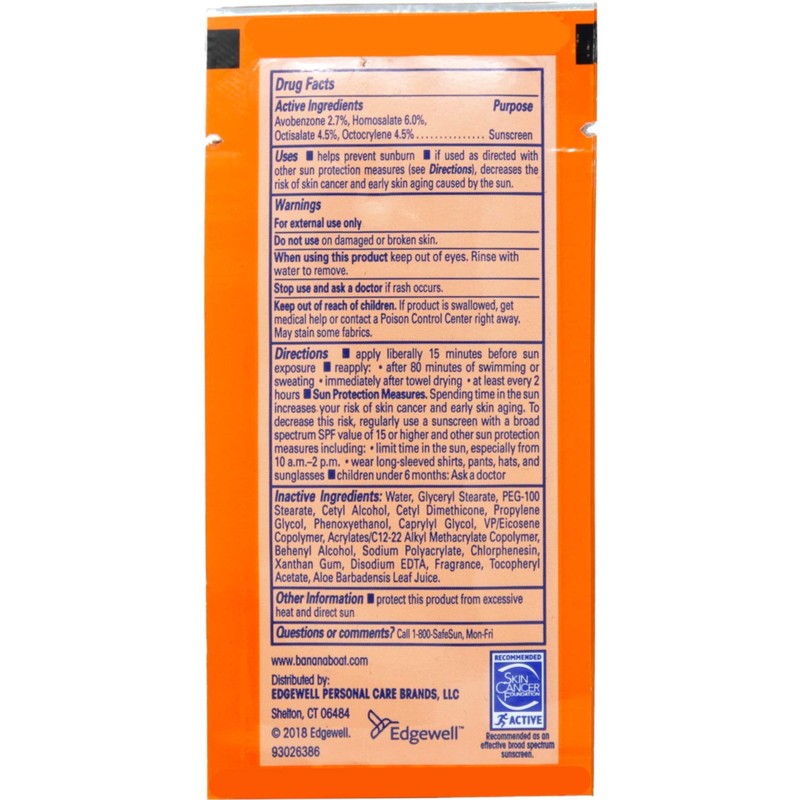 Banana Boat Sport Sunscreen, SPF 30 Protection lotion, Travel Packets,
