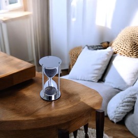 THE Unltd India 2.30 Minute Water Sand Timer, Vintage Steel Bright Black Sand Clock Antique Style Gift Decorative Souvenirs Unique Creatives Gifts for Home Office Study Desk, 4.5 Inch