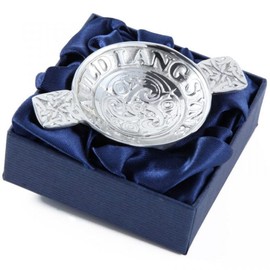 Auld Lang Syne Pewter Mini Quaich 3"