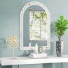 Tanmicoshomy Arched Bathroom Mirror 20x30 Inches, Natural Shell and White