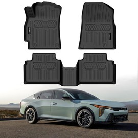 All Weather Floor Mats for 2025 Kia K4, TPE Rubber Floor Liners Anti-Slip Full Set Automotive Mats for 2025 Kia K4 Accessories