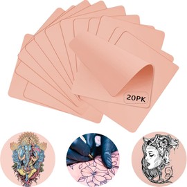 20 Piezas de Piel de Práctica de Tatuaje en Blanco,5.63X7.4 Pulgadas piel Sintetica Tatuaje,Doble Cara de Tatuaje y Microblading Para Práctica,Para Principiantes y Experimentados（rose)