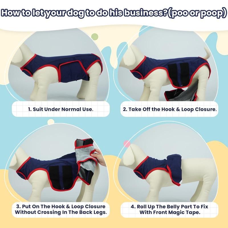 MHaustlie Dog Surgery Recovery Suit Dog Recovery Suit Female Male