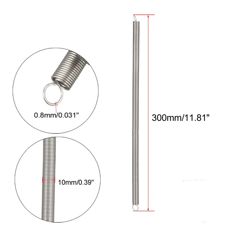 uxcell Extended Tension Spring Wire Diameter 0.031", OD 0.39", Free