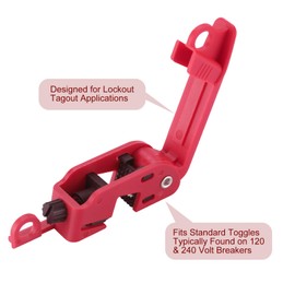 Patioer Circuit Breaker Lockout Kit with Loto Lock, Lockout Tagout Breaker Lock for Standard Single and Double Toggles, 1 Set