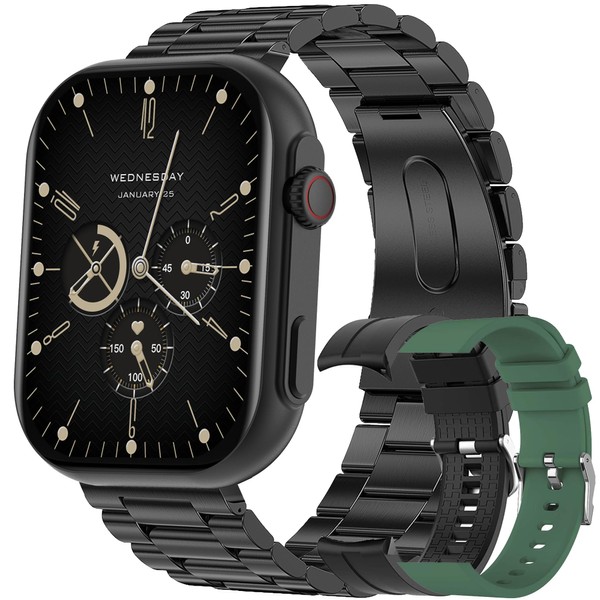 ZPIMY Men's Smartwatch with Phone Function, 5ATM Waterproof 100+ Sports