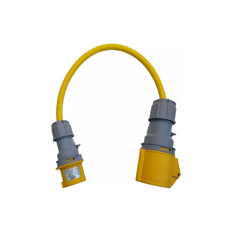 110V Industrial Adaptor Lead 16 Amp plug to 32 Amp