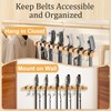 Wooden Belt Hanger for Closet 2-in-1 Wall Mount Belt Organizer
