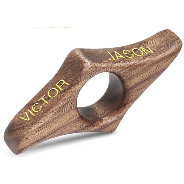 Personalized Walnut Book Page Holder with 3D Metal Letters, Smooth
