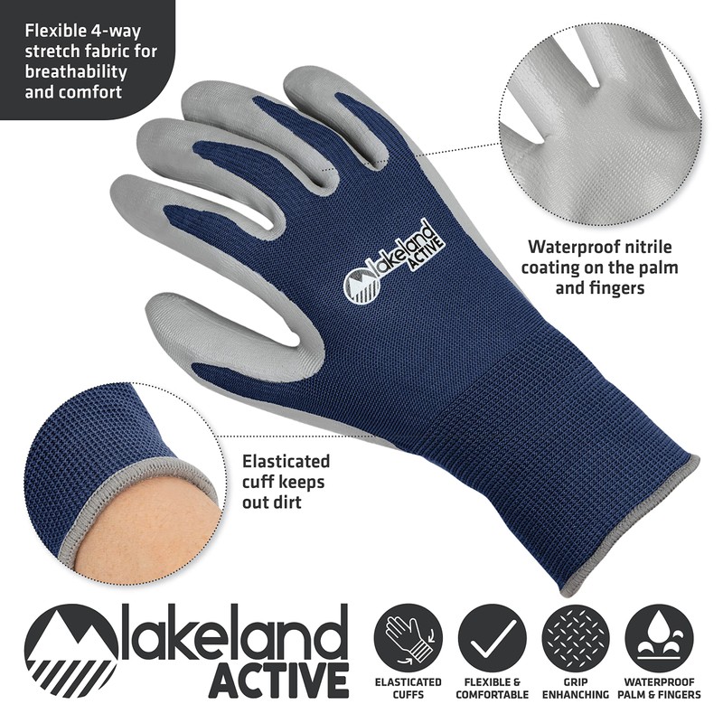 Lakeland Active 2 Pairs Multipurpose Gardening Work Gloves - Field
