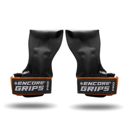 Encore Grips® Lifting Straps for Strength Training, Fitness, Bodybuilding, Weight Lifting, Weight Training, with Wrist Hand Brace, Weights, Training Gloves, Grips Gym Equipment (Orange, L)