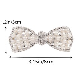 Dorytop Barrettes Butterfly Pearls Hair Clips Pins Pearl Bow Hairpin Crystal Rhinestone Hair for Women Girls(Silver)