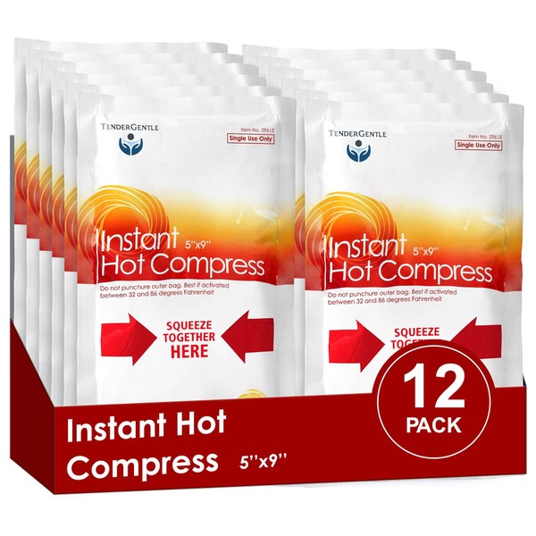 TenderGentle Instant Hot Compress - 12 Hot Packs for Pain