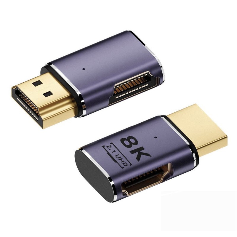 cablecc HDMI Male to HDMI 2.1 Female Flat Right Angled