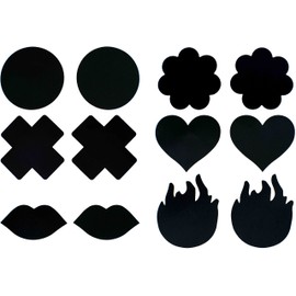 Black (6 Pairs) Disposable Satin Nipple Cover Pasties