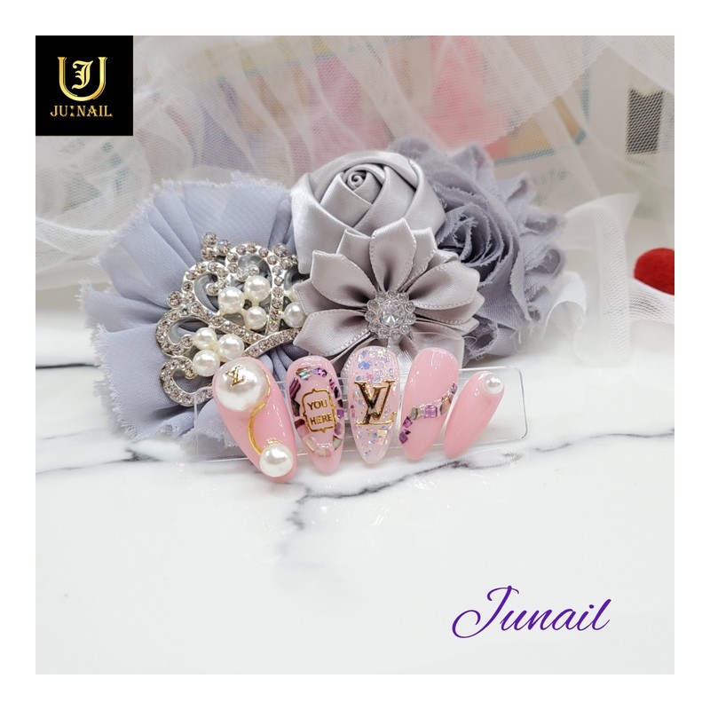 ⚪Louis Pearl Art Handmade Nail Tips✨ - Long Stiletto /