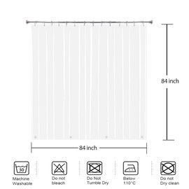 YISURE Clear Shower Curtain Liner 84x84'', Extra Long Plastic Peva Vinyl Waterproof Bathroom Shower Curtain Sets with 4 Magnets