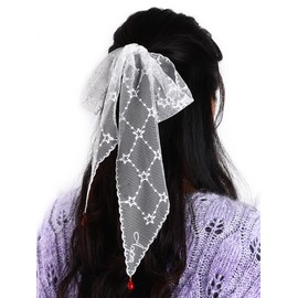 Lace Hair Accessories, Ribbon, Cute Star Pattern, Hair Ornament, Stylish, Rhombic Red Ball, Lace Hair Band, Korean Forest Girl, Scarf, Sweet, Princess Hair Arrangement, Hair Ornament, Wedding