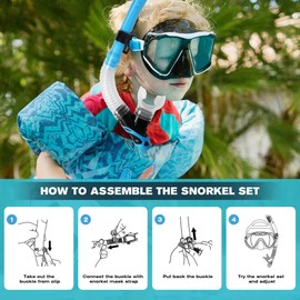 Xyuee Swim Top Dry Snorkel, Easy Breath Diving Snorkel for Snorkeling, Scuba Diving, Freediving, Swimming Training, Design with Food-Grade Silicone Mouthpiece/Top Dry Valve for Adult Youth