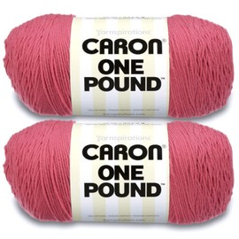 Caron One Pound Rose Yarn - 2 Pack of 454g/16oz - Acrylic - 4 Medium (Worsted) - 812 Yards - Knitting/Crochet