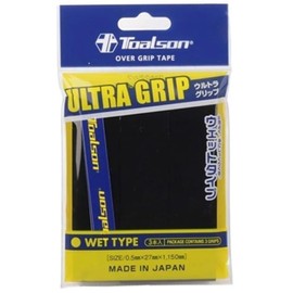 Tennis Spectrum Toalson Ultra Grip Over Grip 3 Pack (Made in Japan) 0.5mm Thick (Black)