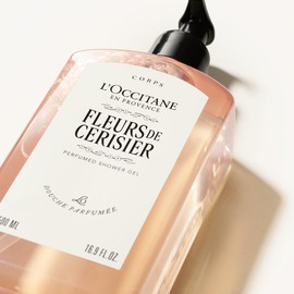 L'Occitane Fleurd Sri Sakura (Cherry Blossom), Perfumed, Shower Gel, 16.9 fl oz (500 ml), Large Capacity, Body Soap, Drying, Moisturizing, For Women, Men, Popular