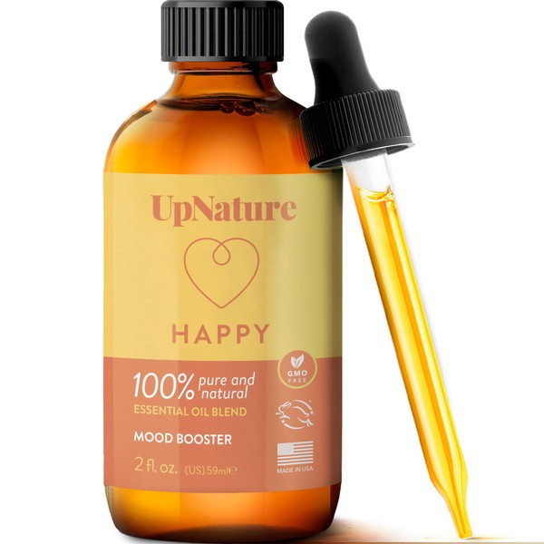 Happy Essential Oil Blend 2oz - Stress Relief, Mood Booster Citrus Essential Oils with Peppermint Essential Oil, Lemon Essential Oil & Bergamot Essential Oil - Therapeutic Grade Aromatherapy Oil
