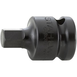 Stahlwille 23050010 1/2" Impact INHEX Socket, 10mm, Chrome Alloy Steel with Gunmetal Finish, for Power Drivers and Ratchets, Made in Germany