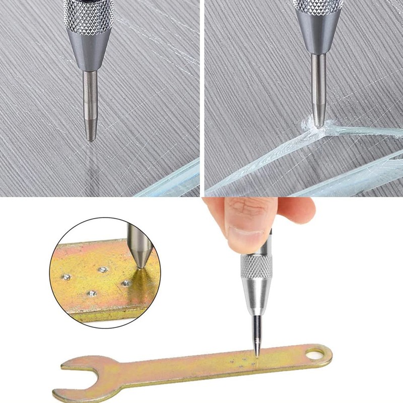 Saipor 2pcs 5 Inch Automatic Center Punch Adjustable Spring Loaded