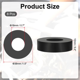 PATIKIL Multi Purpose Rubber Spacer, 8 Pcs 18mm ID x 38 OD x 10mm T Neoprene Round Anti-vibration Isolation Pads Isolator Rubber Bushings Spacer Washer for HVAC Bolts Car Accessories