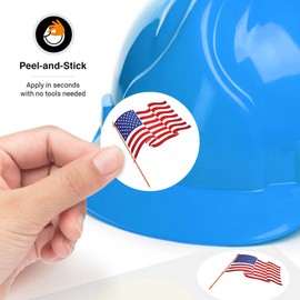 US Flag Graphic Hard Hat Sticker, (6 Pack) 2x2 Inches, Contruction Hard Hat Decal, Made in USA by Sigo Signs