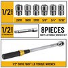 UYECOVE 1/2-Inch Drive Click Torque Wrench Set, 10-160 FT-LB/13.6-217Nm Torque