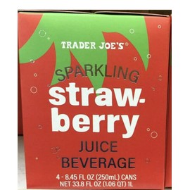 TRADER JOE'S SPARKLING STRAWBERRY JUICE BEVERAGE 4 - 8.45 FL OZ