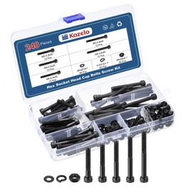 Kozelo 240pcs M5 Socket Head Cap Screws Bolts Nuts Assortment Kit - [M5x30/35/40/45/50mm] Alloy Steel Fully Threaded Black Oxide 12.9 Internal Hex Screw for 3D Printer Use