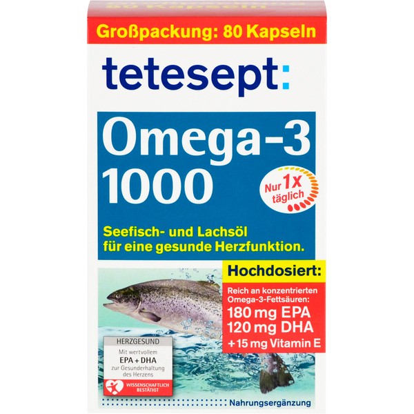 tetesept Omega-3 1000 Kapseln, 80 pcs. Capsules