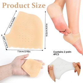 Protectores de Talón de Gel, Plantillas Talón Gel de Silicona para Hombres y Mujeres, Aliviar el dolor en el Talón de Fascitis Plantar, Sanar los Talones Secos y Agrietados