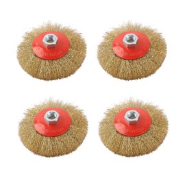 Luckwaii Angle Grinder Wire Brush Set, 4Pcs Wire Wheel for Angle Grinder M14 Threaded Arbor-Coarse 115mm Flex Steel Disc Round Wire Brushes for Cleaning Rust Stripping and Sanding Work