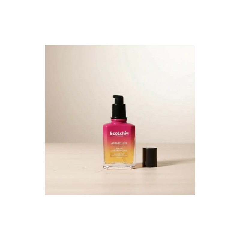 EcoLchi Aceite de Argán Profesional, para Cabello Seco o Piel