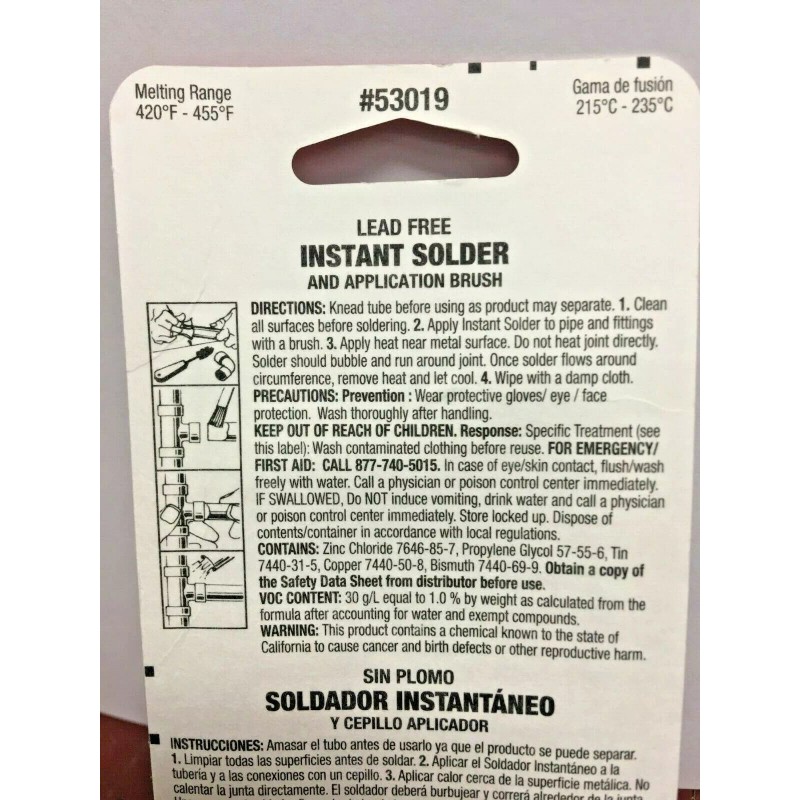 Oatey Lead Free Instant Solder Kit with Flux Brush 1.5