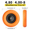 4.80/4.00-8 Flat Free Tire and Wheel, 16" Solid Wheelbarrow Tires