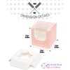 Gcardist Pink Cupcake Boxes Individual Cupcake Container 15Pcs 8.9x8.9x8.9cm Auto-Pop