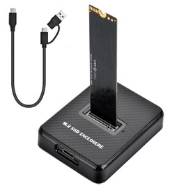 Amtake M.2 NVMe & SATA Hard Drive Docking Station, 10Gbps NVMe USB Adapter for M-Key B+M Key, USB 3.1 Gen2 Dual Protocol M2 SSD Enclosure for 2230 2242 2260 2280 SSD