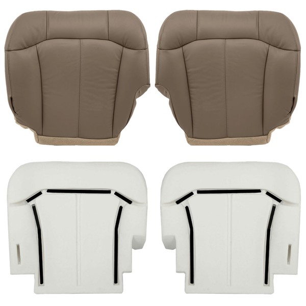 NLQR Driver and Passenger Side Bottom Replacement Seat Covers Tan