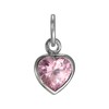 TheCharmWorks Sterling Silver Heart Charm Pendant with Pink Crystals |