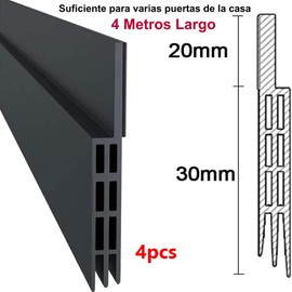 4pcs Autoadhesivo para Puerta Tira de Goma de Puerta - 100cm Sello de Puerta para Hueco de Ventana o Puerta, de Silicona Tira reptiles Cinta Tapón Ruido A Prueba Polvo Prevención (Negro)