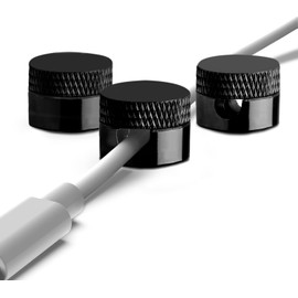 GCDS Home Cable Cord Organizer Holder, Durable Self-Adhesive, Cable Management, Design for Desk, Nightstand, Car & Office, (Black)